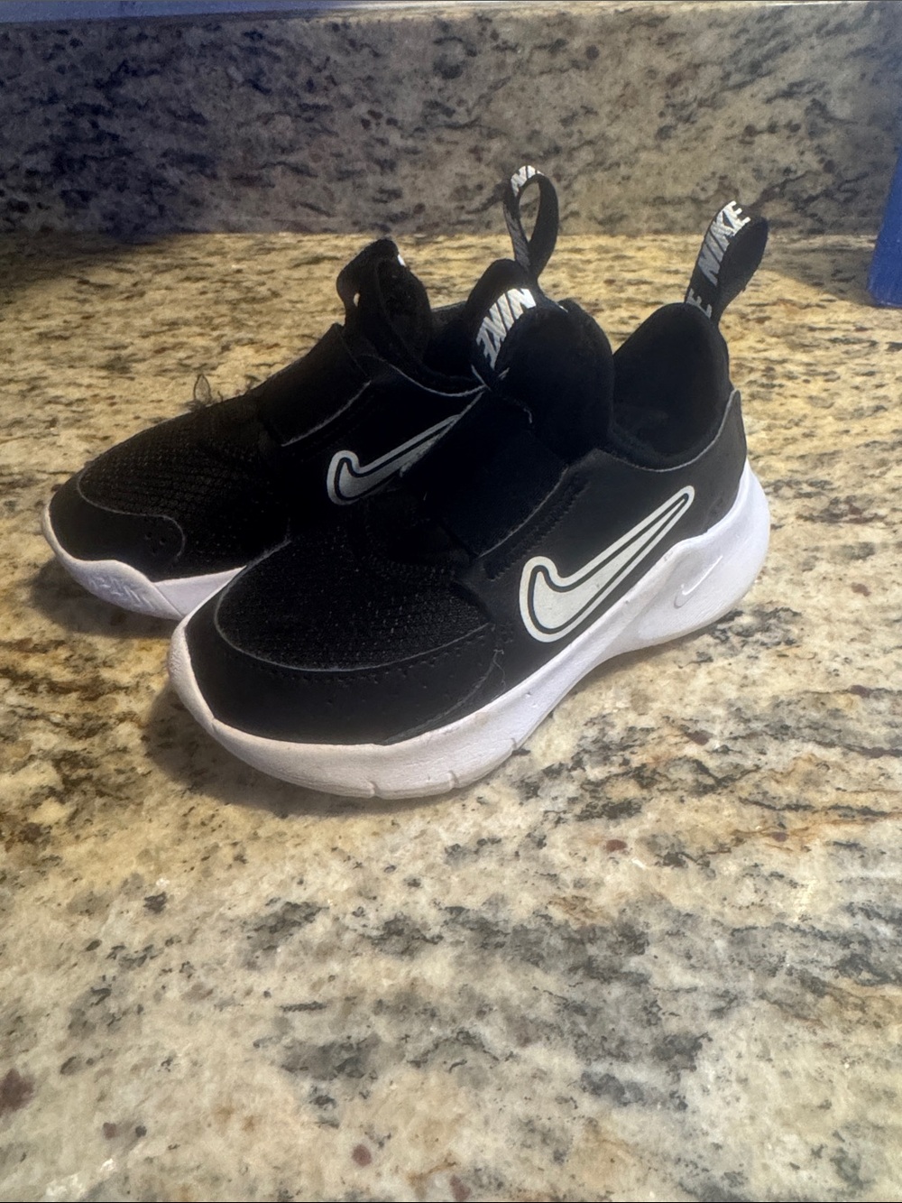 Nike Kids Black and White Hook-and-Loop Sneakers
